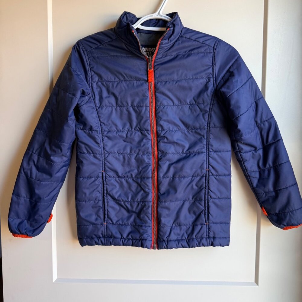 Lands End Kids Navy Blue Jacket Size 10-12 M Lightweight Full-Zip Closure